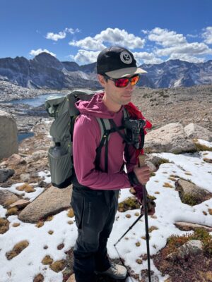 Yours truly in Dusy Basin - photo credit: Shannon backpacking