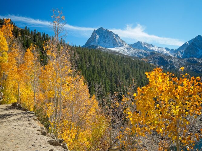 Hurd Peak and the aspens south lake autumn