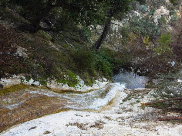 A perfect water slide into a pool gabrielino trail