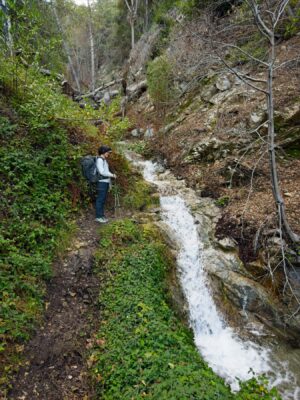 Another beautiful waterfall crossing the trail gabrielino trail