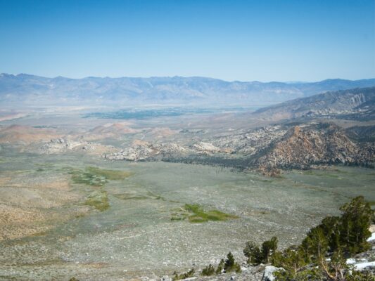 A nice view of the meadows and boulders below Basin Mountain! buttermilk boulders