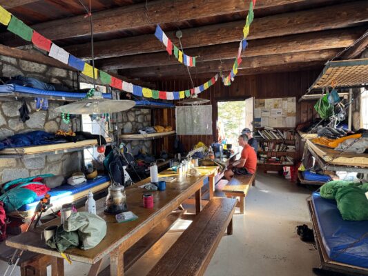 The lower level of the Ostrander Ski Hut - photo credit: Roland ostrander ski hut