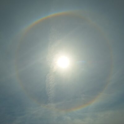 A circular halo around the sun ostrander ski hut