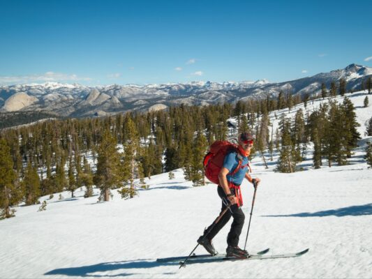 As we climb higher, the views of the Yosemite backcountry get more and more stunning ostrander ski hut