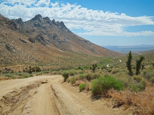 Looking down Indian Wells Canyon and up at Five Fingers five fingers